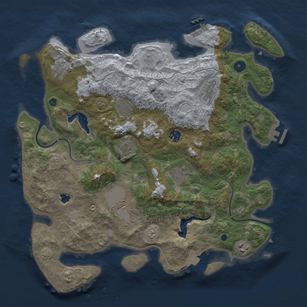Rust Map: Procedural Map, Size: 4000, Seed: 682182, 15 Monuments