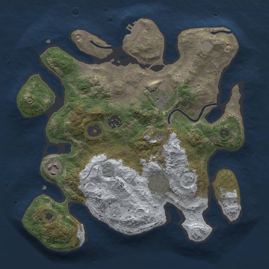 Rust Map: Procedural Map, Size: 3000, Seed: 1138, 13 Monuments