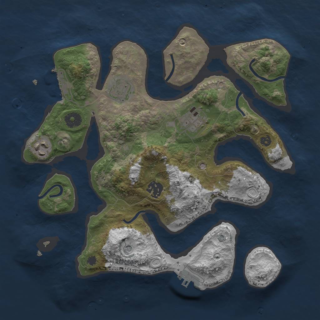 Rust Map: Procedural Map, Size: 3000, Seed: 1261778300, 15 Monuments