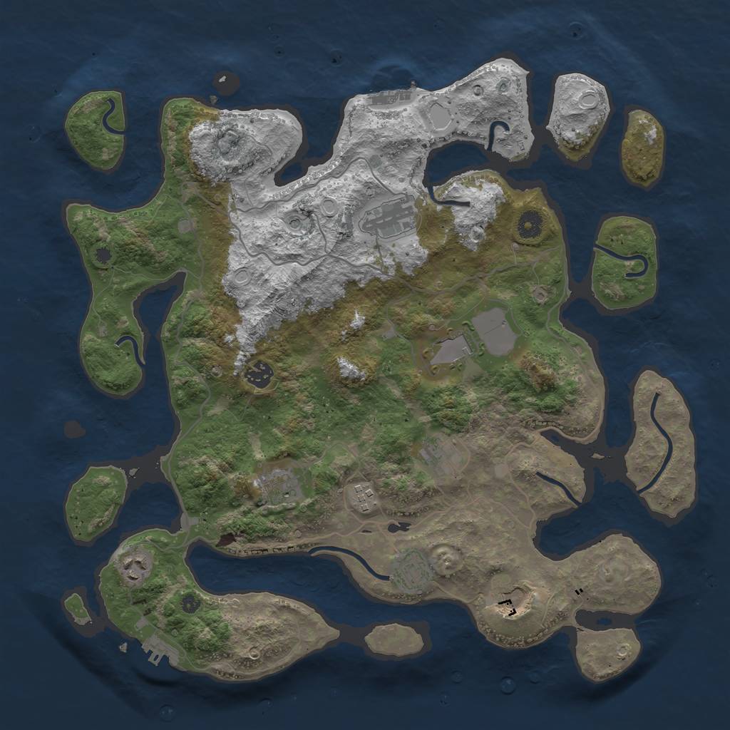 Rust Map: Procedural Map, Size: 4100, Seed: 5, 17 Monuments