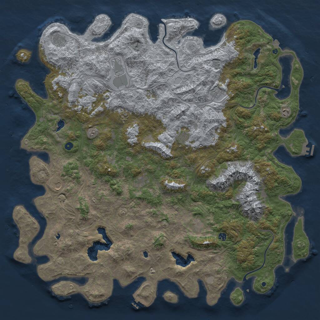 Rust Map: Procedural Map, Size: 6000, Seed: 1663085278, 17 Monuments