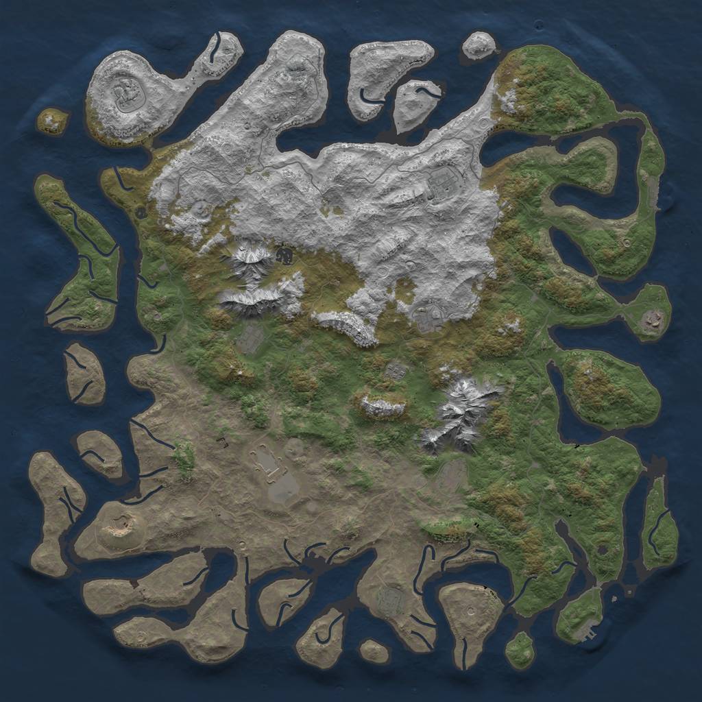 Rust Map: Procedural Map, Size: 6000, Seed: 1663085278, 19 Monuments