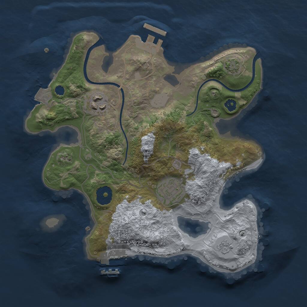 Rust Map: Procedural Map, Size: 2600, Seed: 1261778300, 7 Monuments