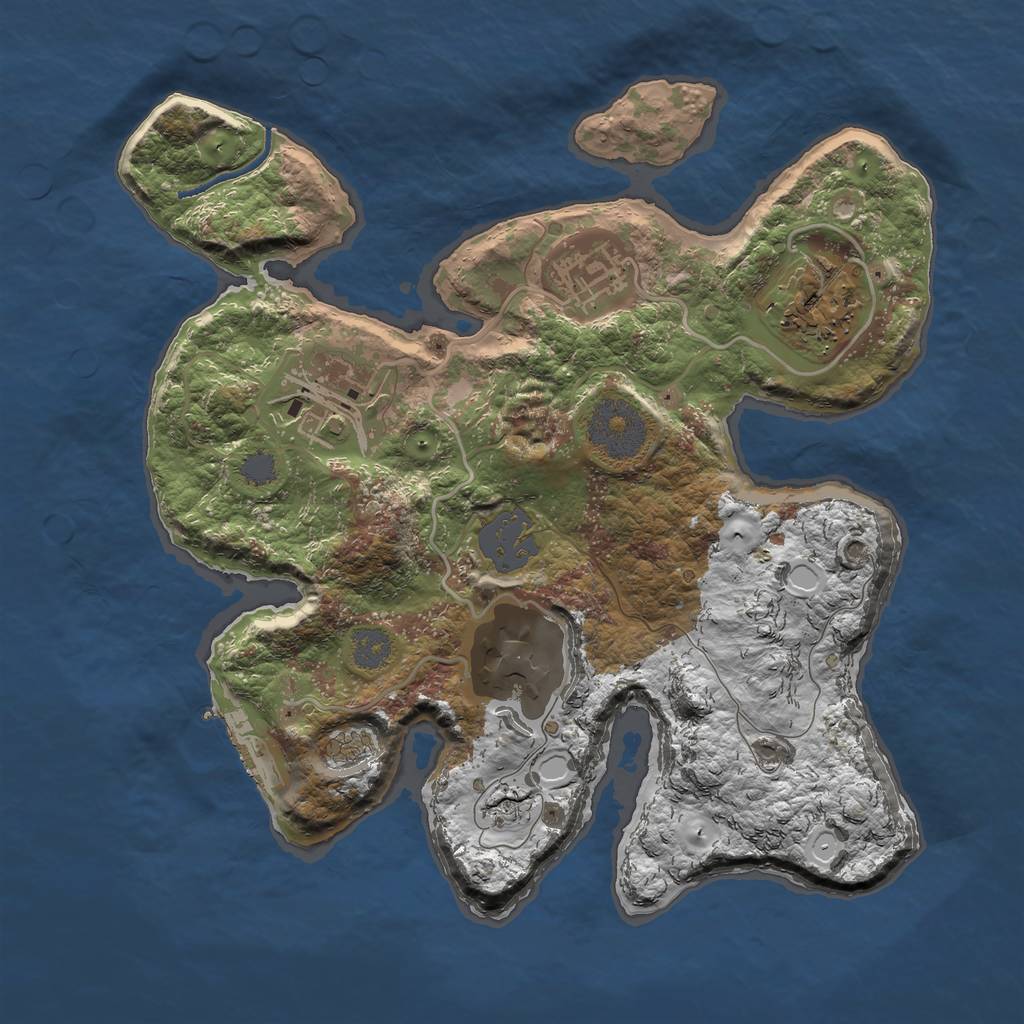 Rust Map: Procedural Map, Size: 2600, Seed: 1261778300, 10 Monuments