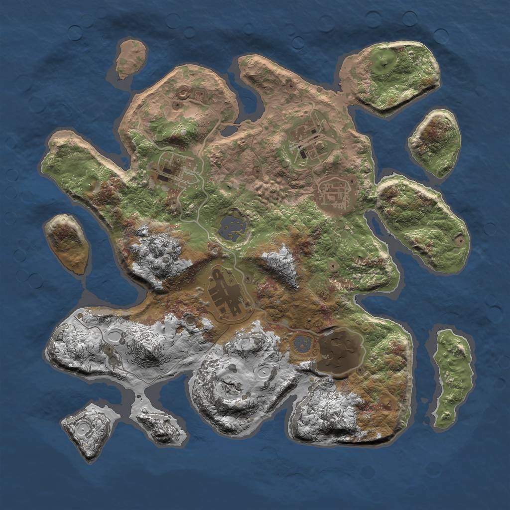 Rust Map: Procedural Map, Size: 3000, Seed: 7487225, 10 Monuments