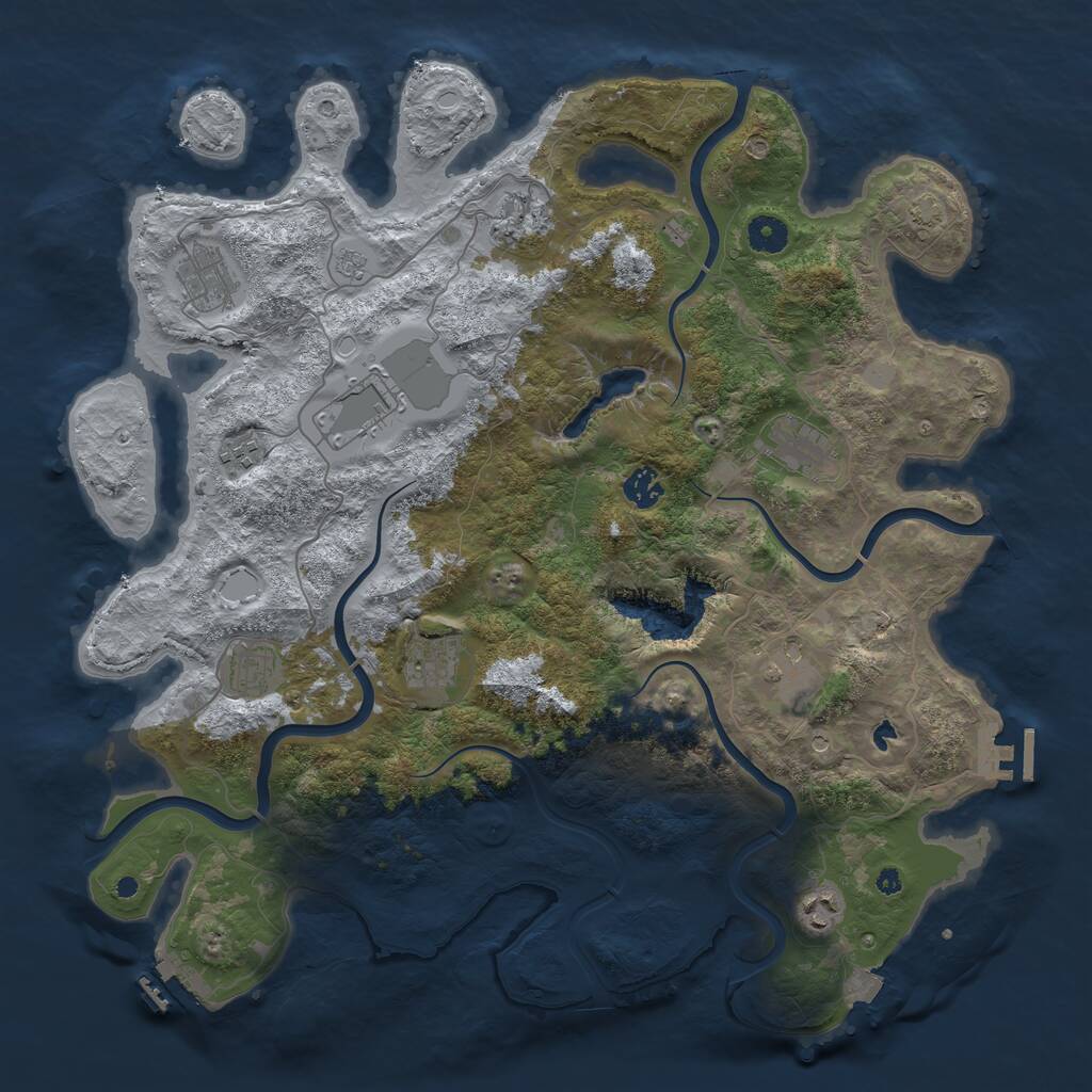 Rust Map: Procedural Map, Size: 4200, Seed: 8, 16 Monuments