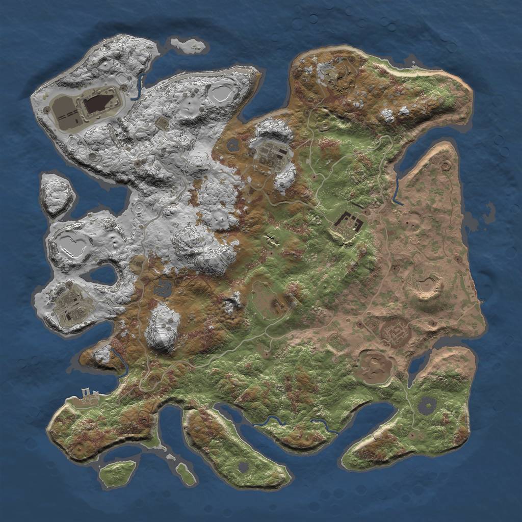 Rust Map: Procedural Map, Size: 4200, Seed: 8, 16 Monuments