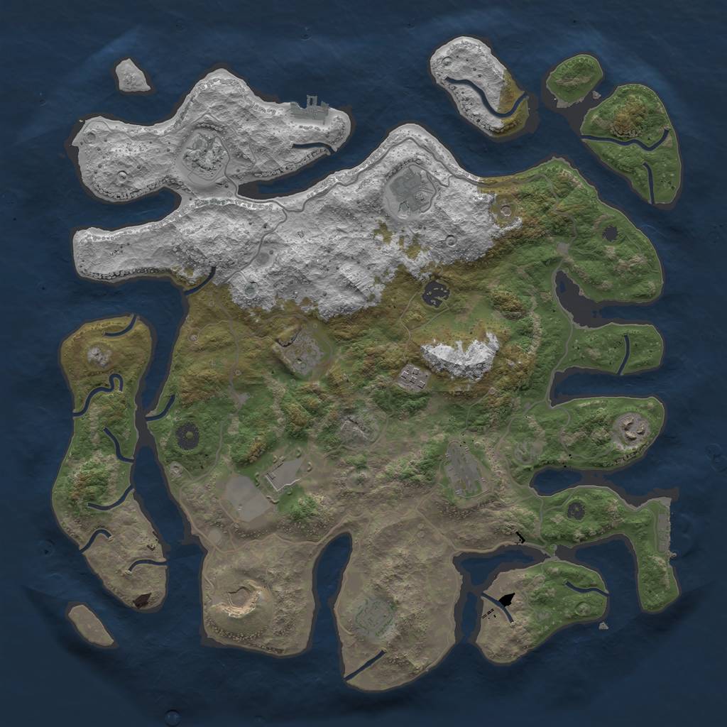 Rust Map: Procedural Map, Size: 4250, Seed: 4269, 15 Monuments