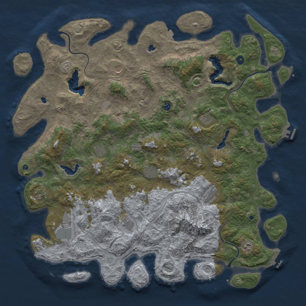 Rust Map: Procedural Map, Size: 5500, Seed: 2029, 17 Monuments