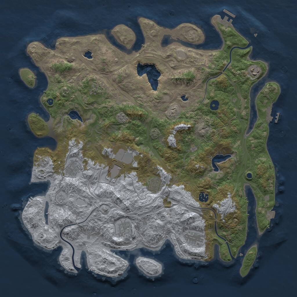 Rust Map: Procedural Map, Size: 4500, Seed: 1212, 15 Monuments