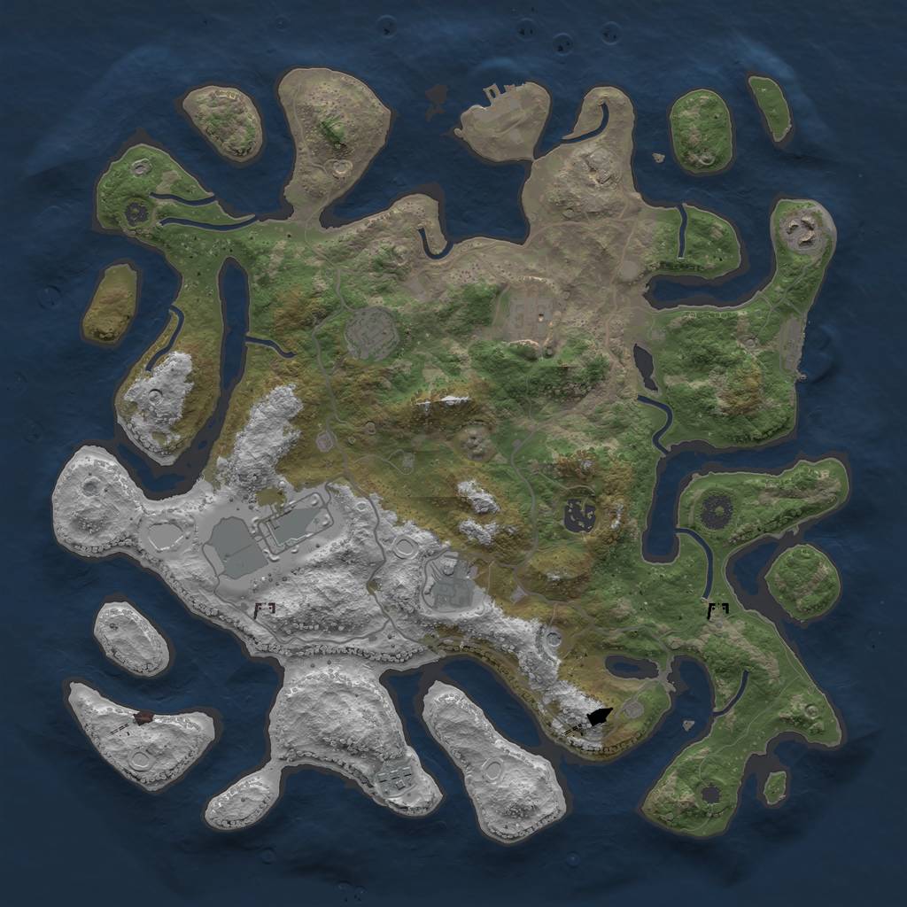 Rust Map: Procedural Map, Size: 4000, Seed: 1375752587, 15 Monuments