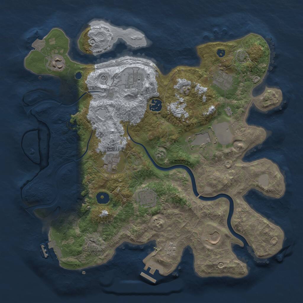 Rust Map: Procedural Map, Size: 3600, Seed: 8935, 14 Monuments
