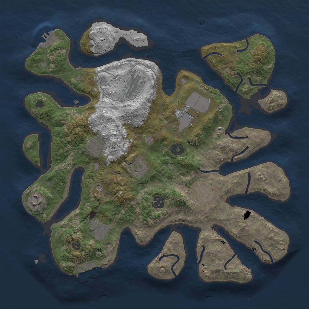 Rust Map: Procedural Map, Size: 3600, Seed: 8935, 19 Monuments