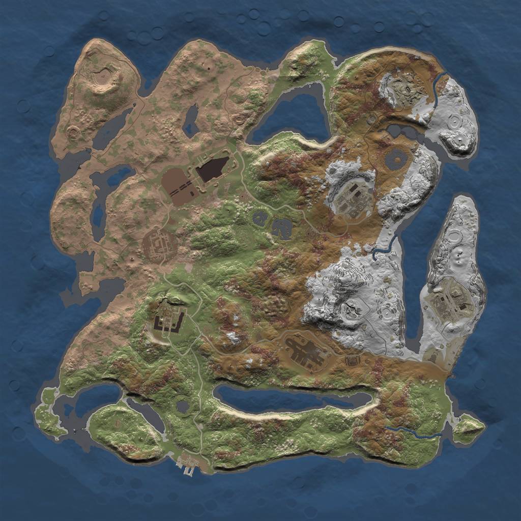 Rust Map: Procedural Map, Size: 3600, Seed: 1998087999, 15 Monuments