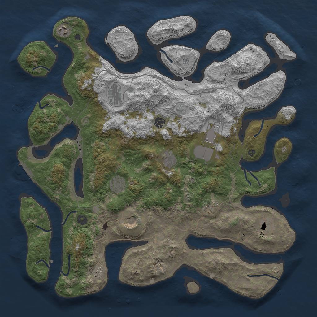 Rust Map: Procedural Map, Size: 4500, Seed: 1767745061, 14 Monuments