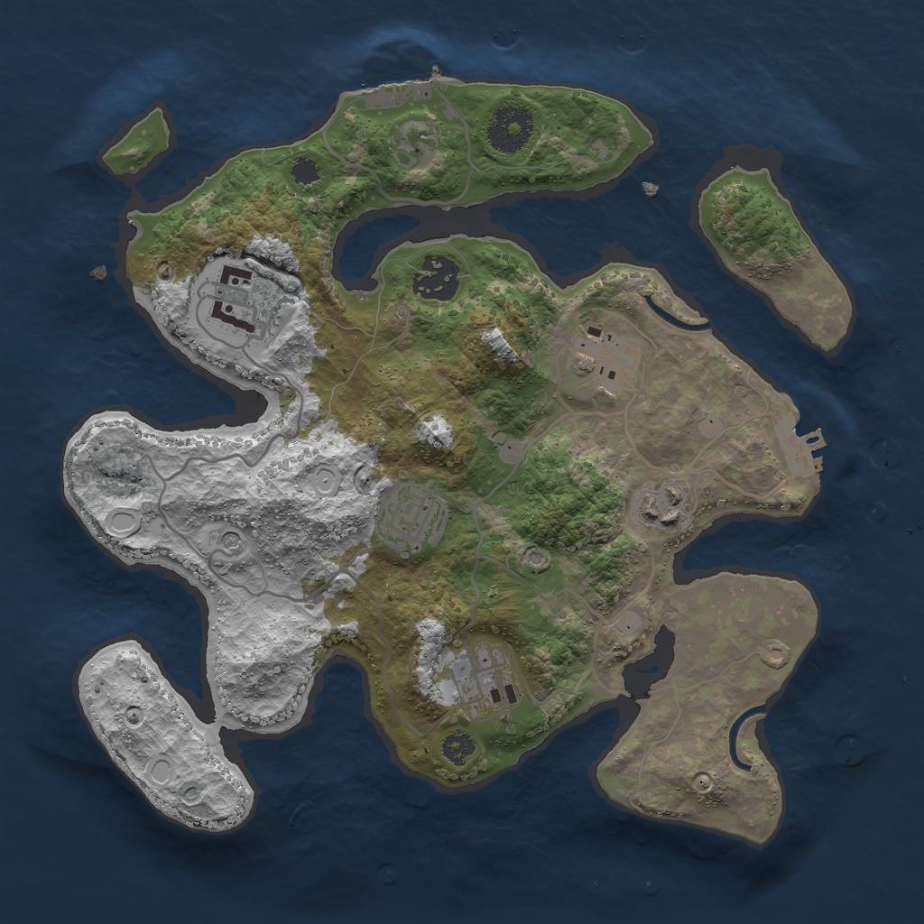 Rust Map: Procedural Map, Size: 3000, Seed: 612, 14 Monuments