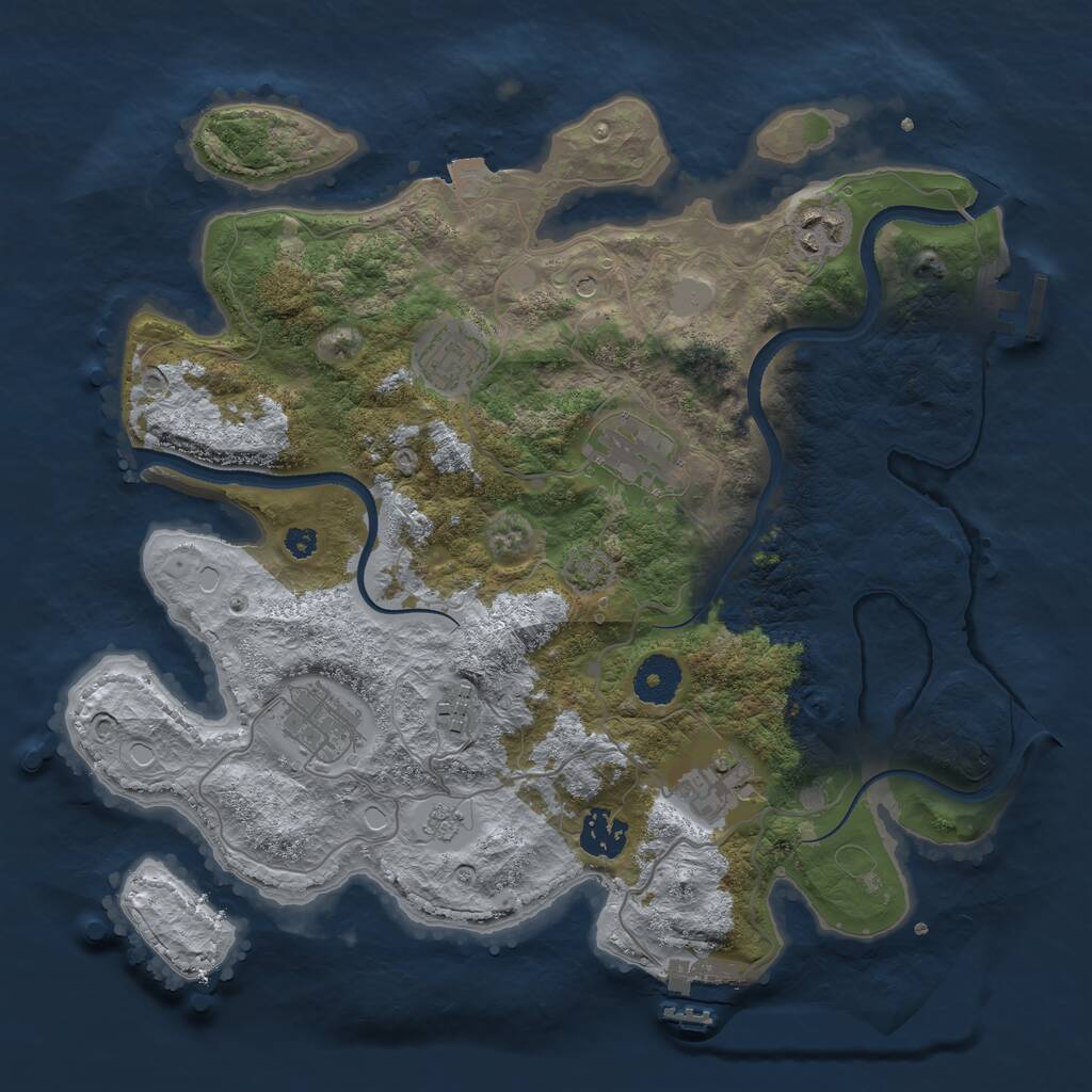 Rust Map: Procedural Map, Size: 3400, Seed: 21059, 13 Monuments