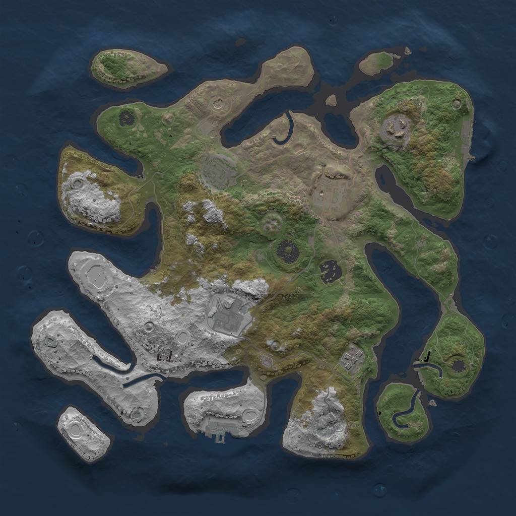 Rust Map: Procedural Map, Size: 3400, Seed: 21059, 14 Monuments