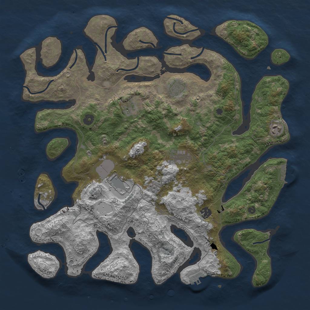 Rust Map: Procedural Map, Size: 4250, Seed: 540517055, 15 Monuments