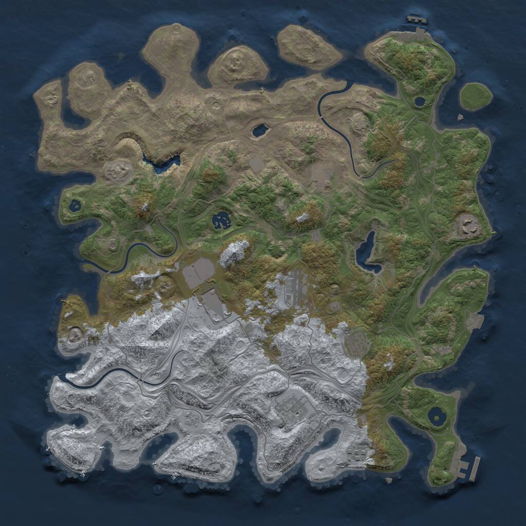 Rust Map: Procedural Map, Size: 4250, Seed: 540517055, 14 Monuments