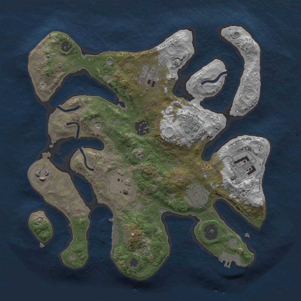 Rust Map: Procedural Map, Size: 3000, Seed: 878906945, 15 Monuments