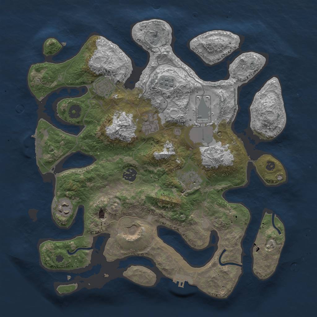 Rust Map: Procedural Map, Size: 3500, Seed: 1700185158, 16 Monuments