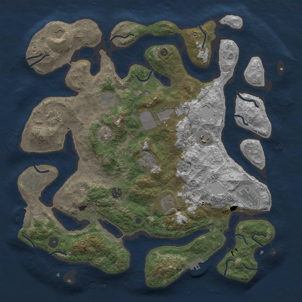 Rust Map: Procedural Map, Size: 4250, Seed: 1686150003, 19 Monuments