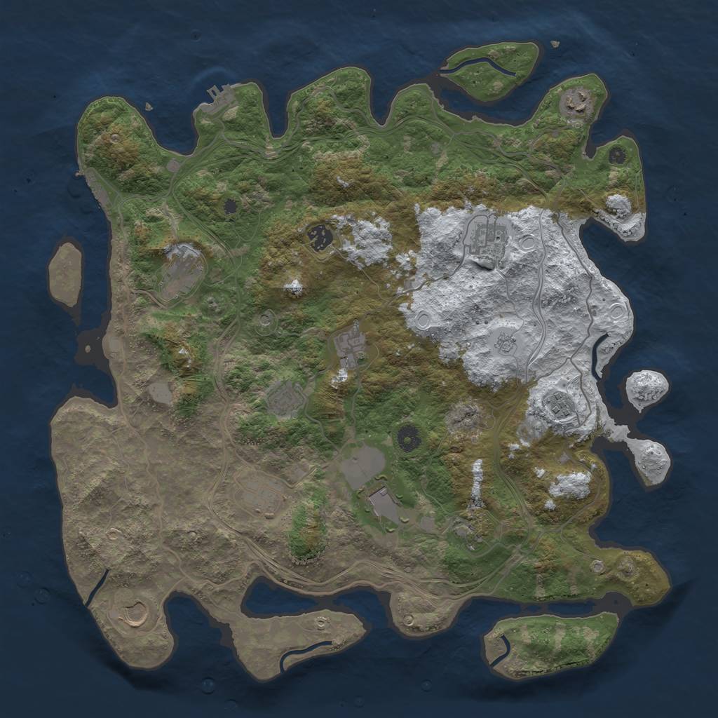 Rust Map: Procedural Map, Size: 4300, Seed: 666666999, 20 Monuments