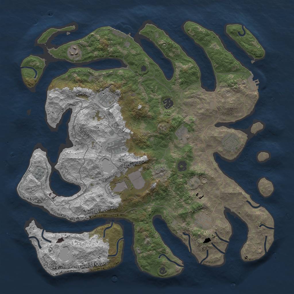 Rust Map: Procedural Map, Size: 4250, Seed: 51206, 20 Monuments