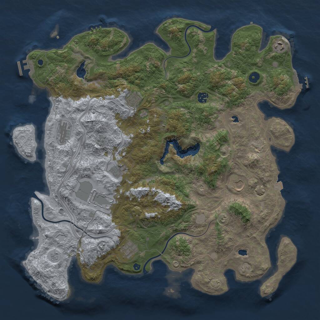 Rust Map: Procedural Map, Size: 4500, Seed: 1000, 15 Monuments