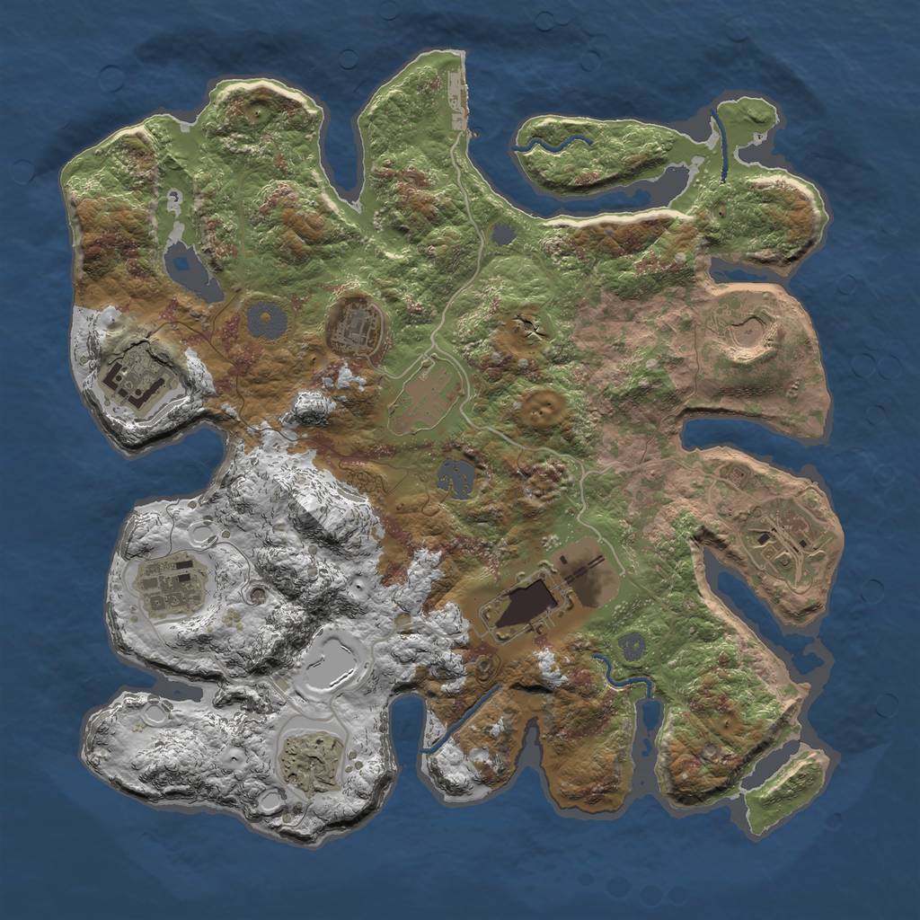 Rust Map: Procedural Map, Size: 3500, Seed: 1120, 14 Monuments