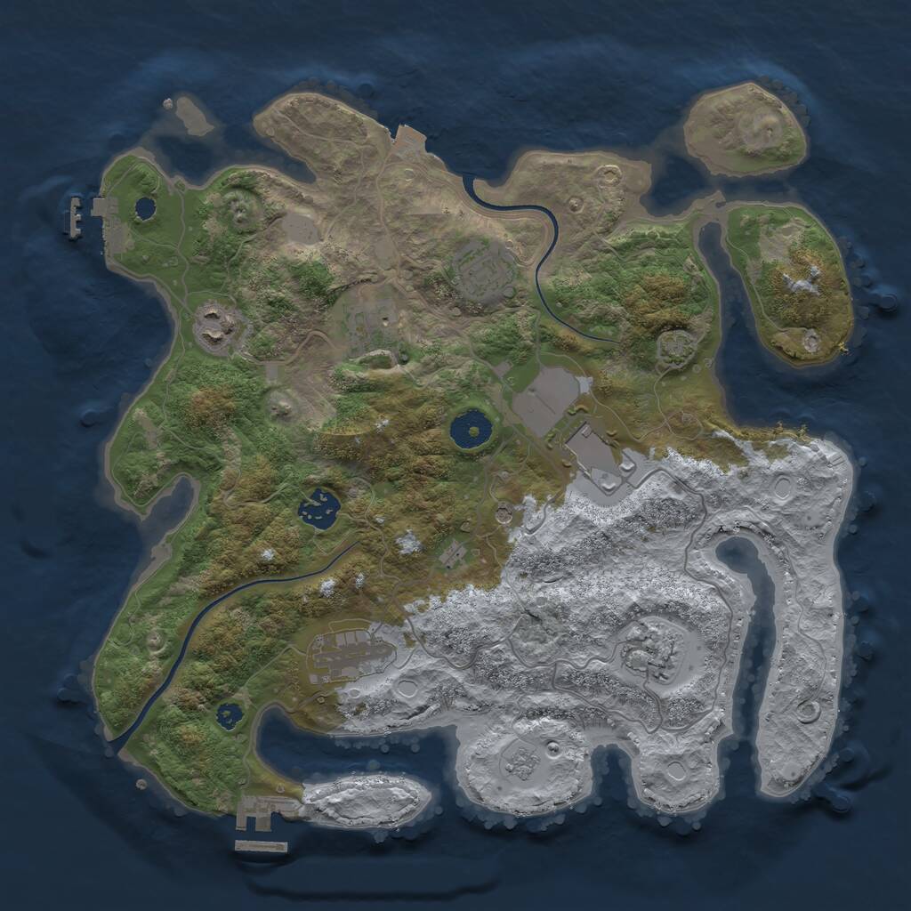 Rust Map: Procedural Map, Size: 3500, Seed: 1650, 13 Monuments
