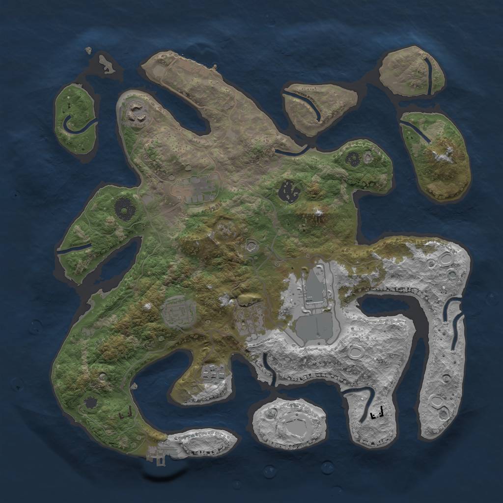 Rust Map: Procedural Map, Size: 3500, Seed: 1650, 15 Monuments