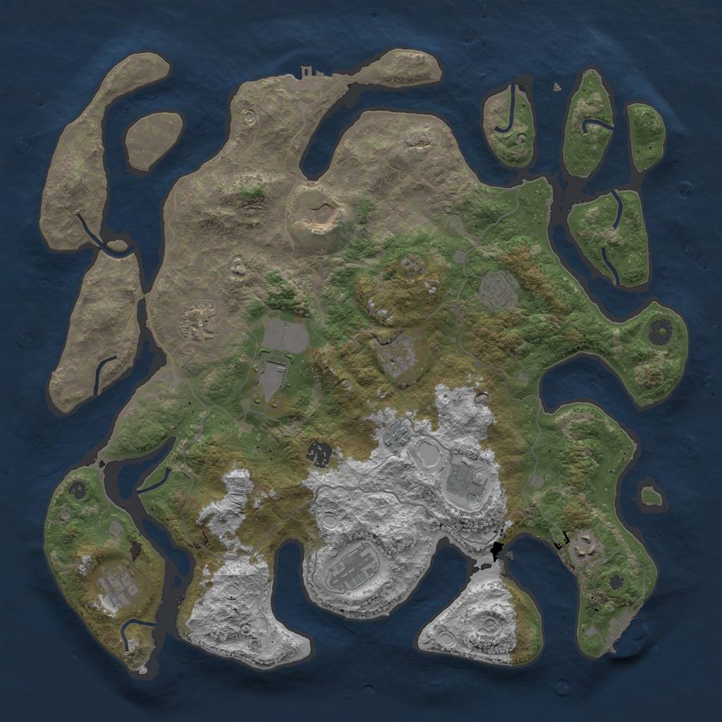 Rust Map: Procedural Map, Size: 4250, Seed: 50499, 19 Monuments