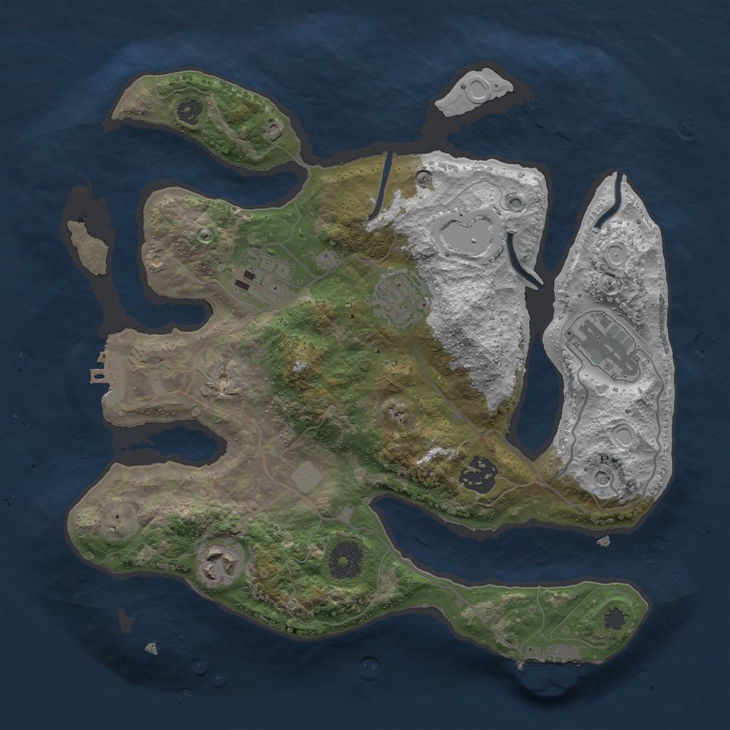 Rust Map: Procedural Map, Size: 3000, Seed: 1234324, 13 Monuments