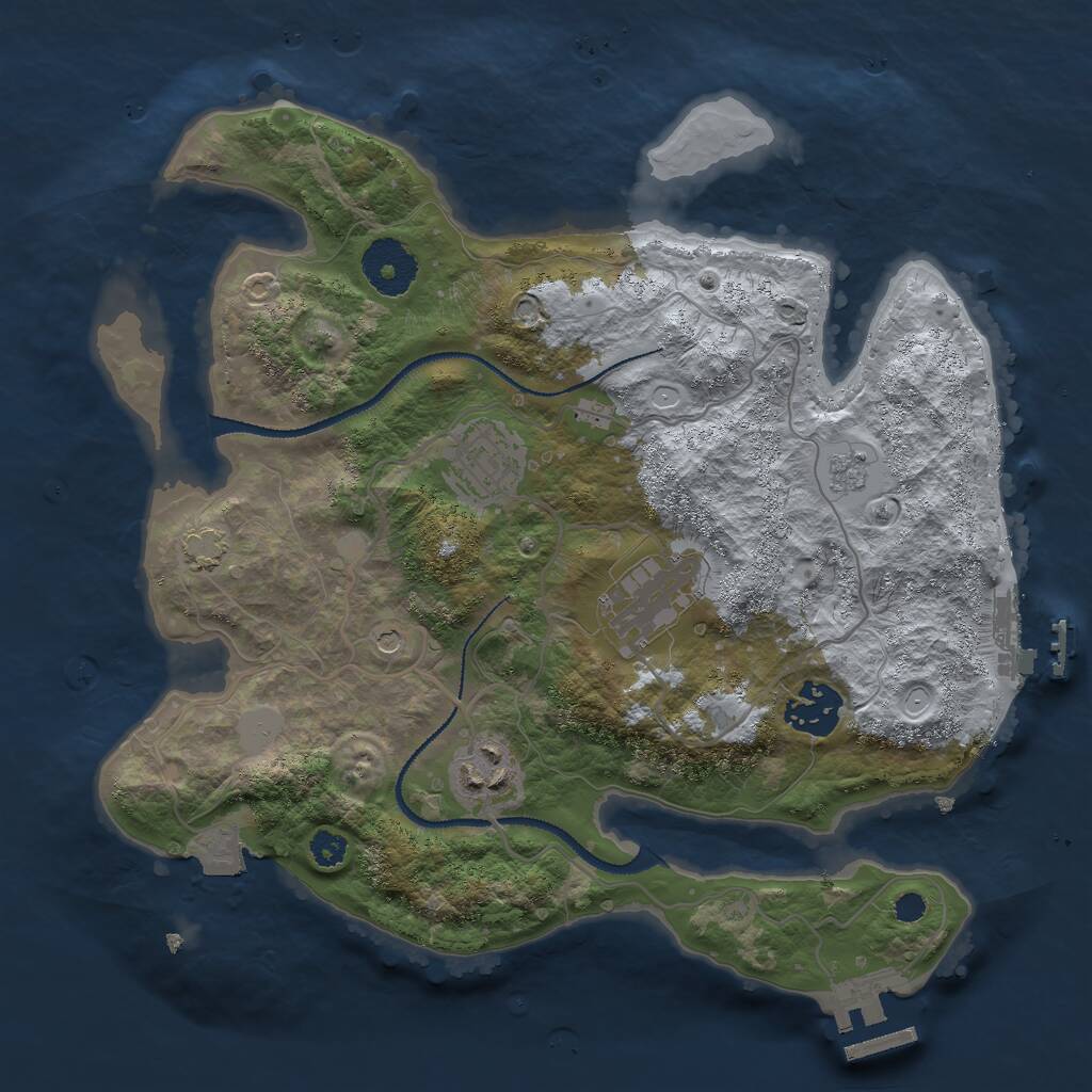 Rust Map: Procedural Map, Size: 3000, Seed: 1234324, 10 Monuments