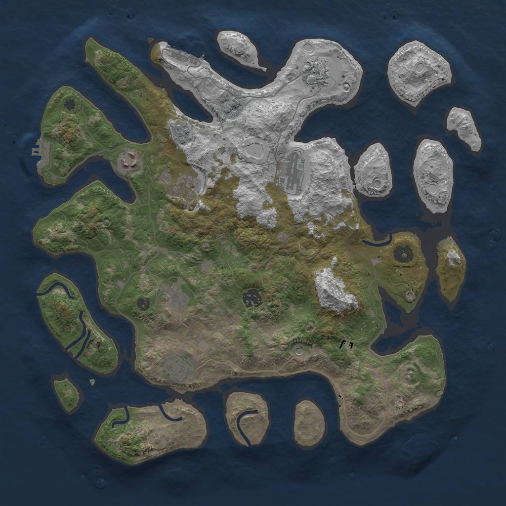 Rust Map: Procedural Map, Size: 4000, Seed: 4839, 16 Monuments