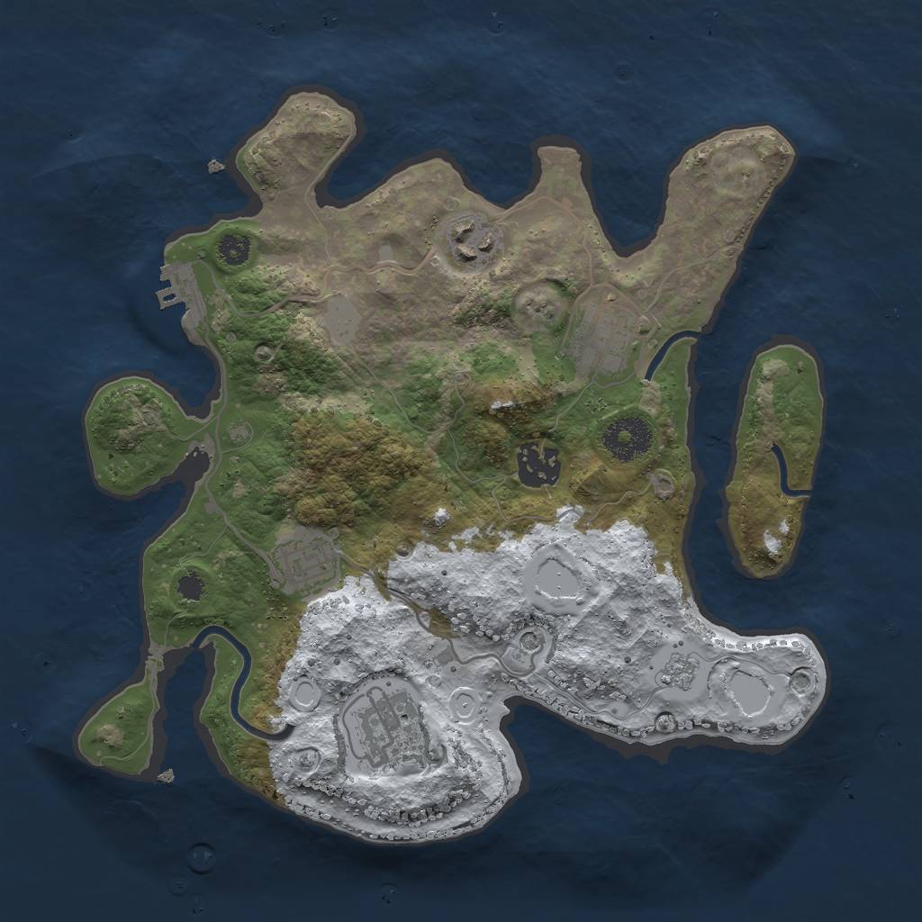 Rust Map: Procedural Map, Size: 3000, Seed: 6546555, 13 Monuments