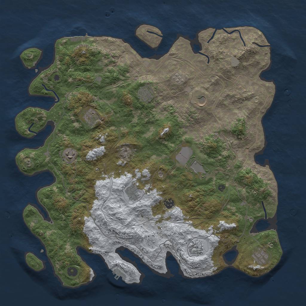 Rust Map: Procedural Map, Size: 4500, Seed: 592, 19 Monuments