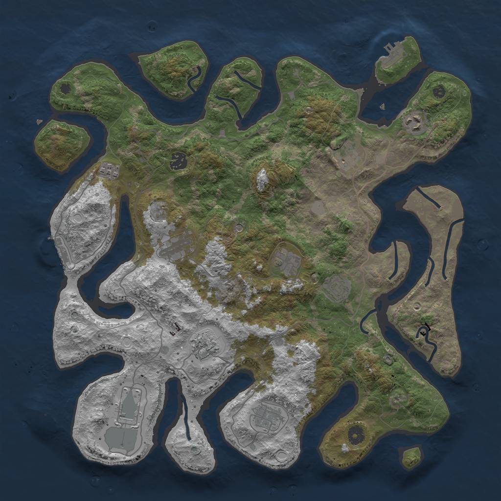 Rust Map: Procedural Map, Size: 4200, Seed: 6589, 18 Monuments