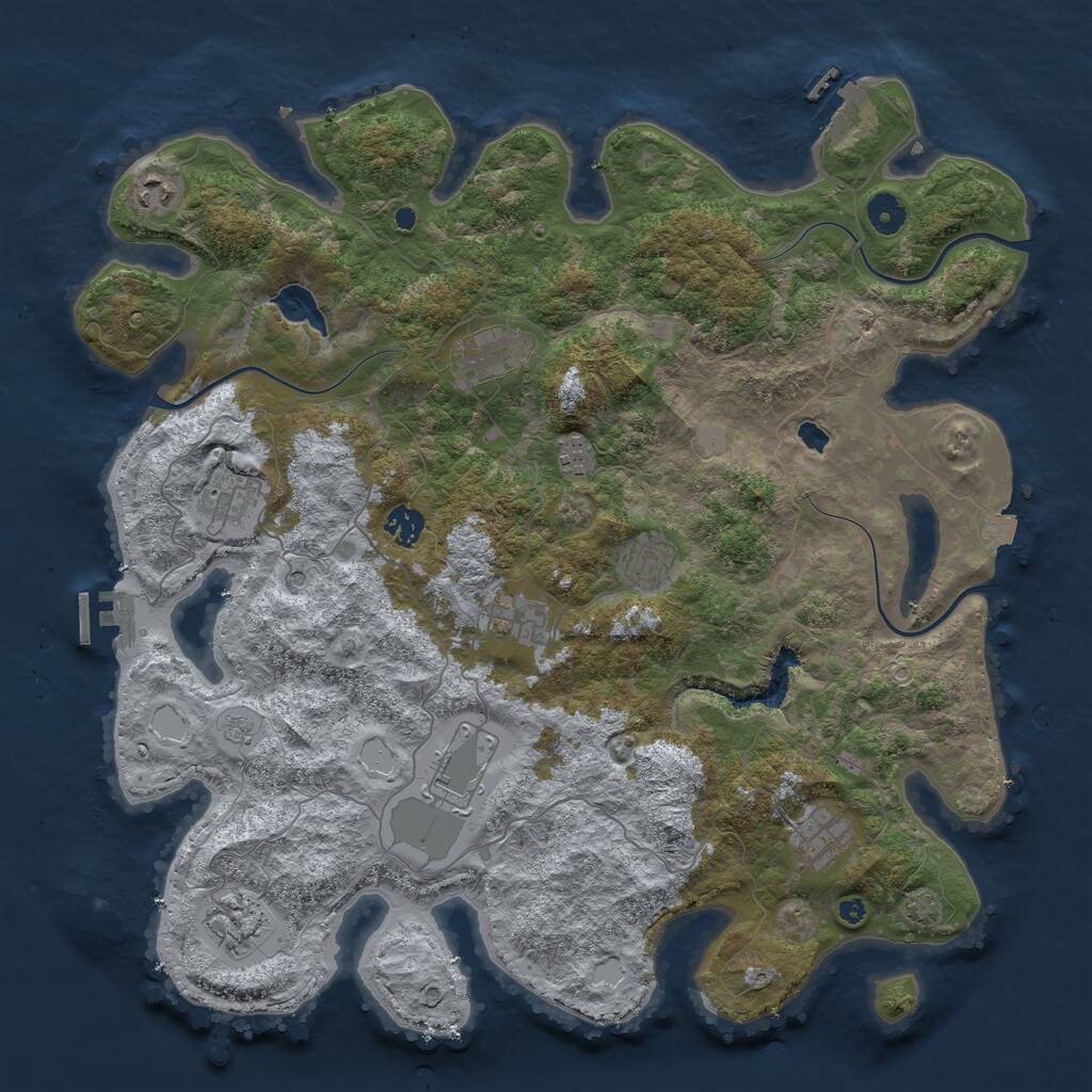 Rust Map: Procedural Map, Size: 4200, Seed: 6589, 16 Monuments