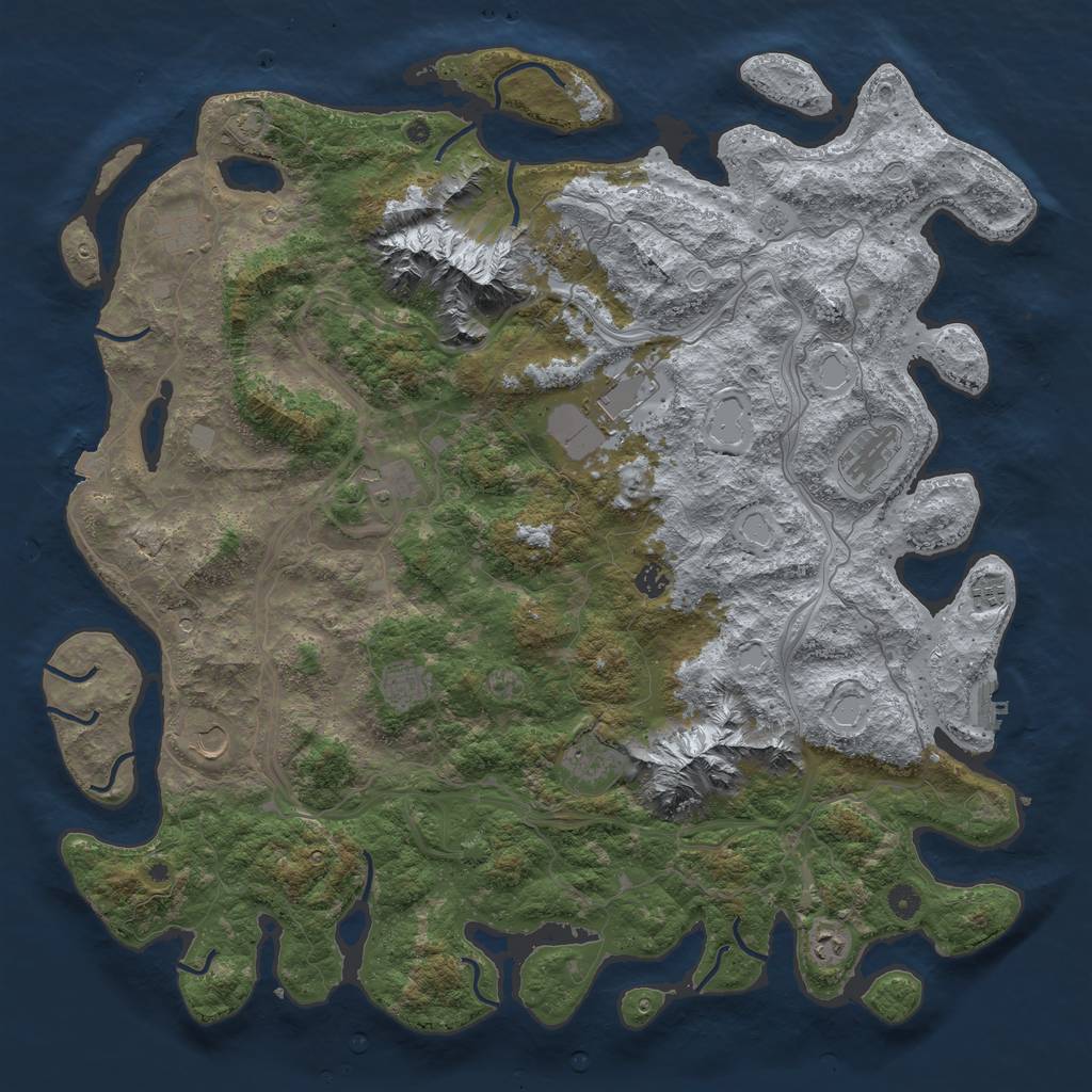 Rust Map: Procedural Map, Size: 5000, Seed: 2389058, 18 Monuments