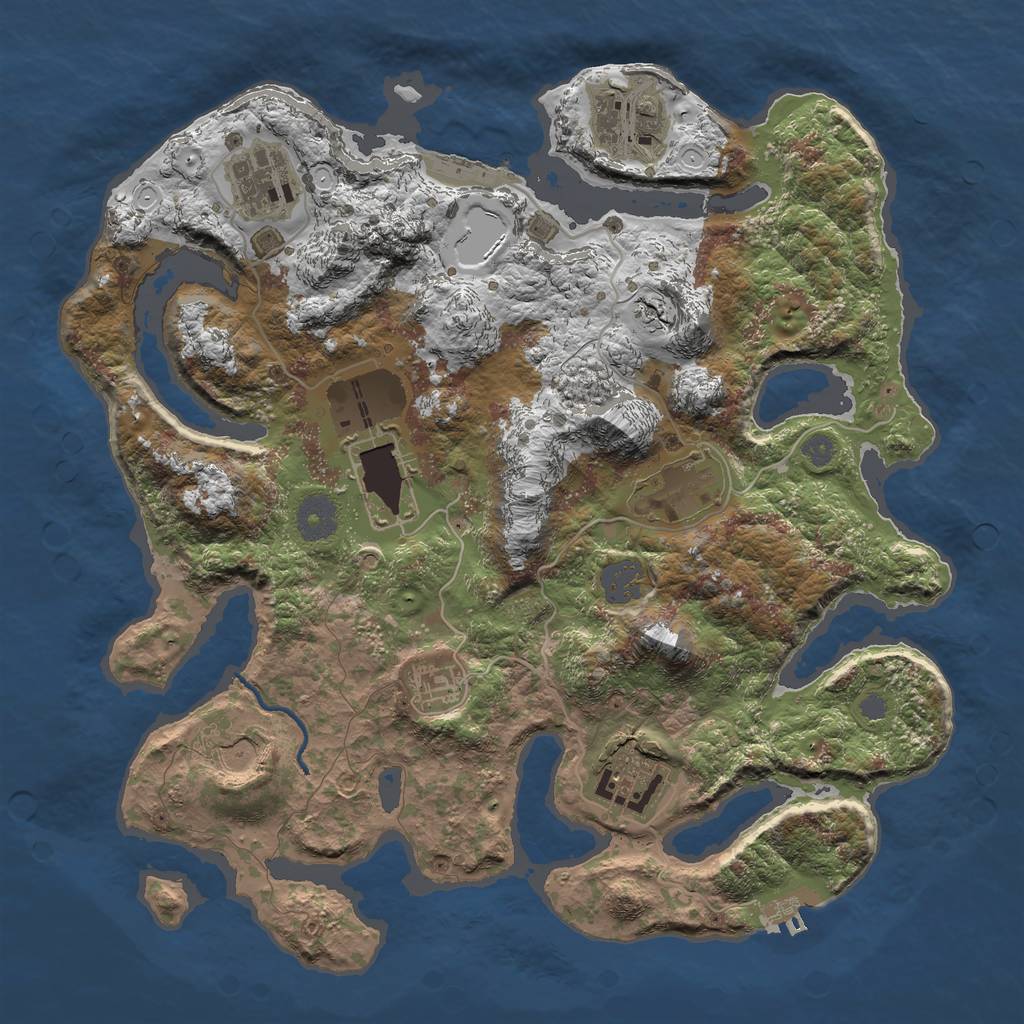 Rust Map: Procedural Map, Size: 3500, Seed: 1322413220, 14 Monuments