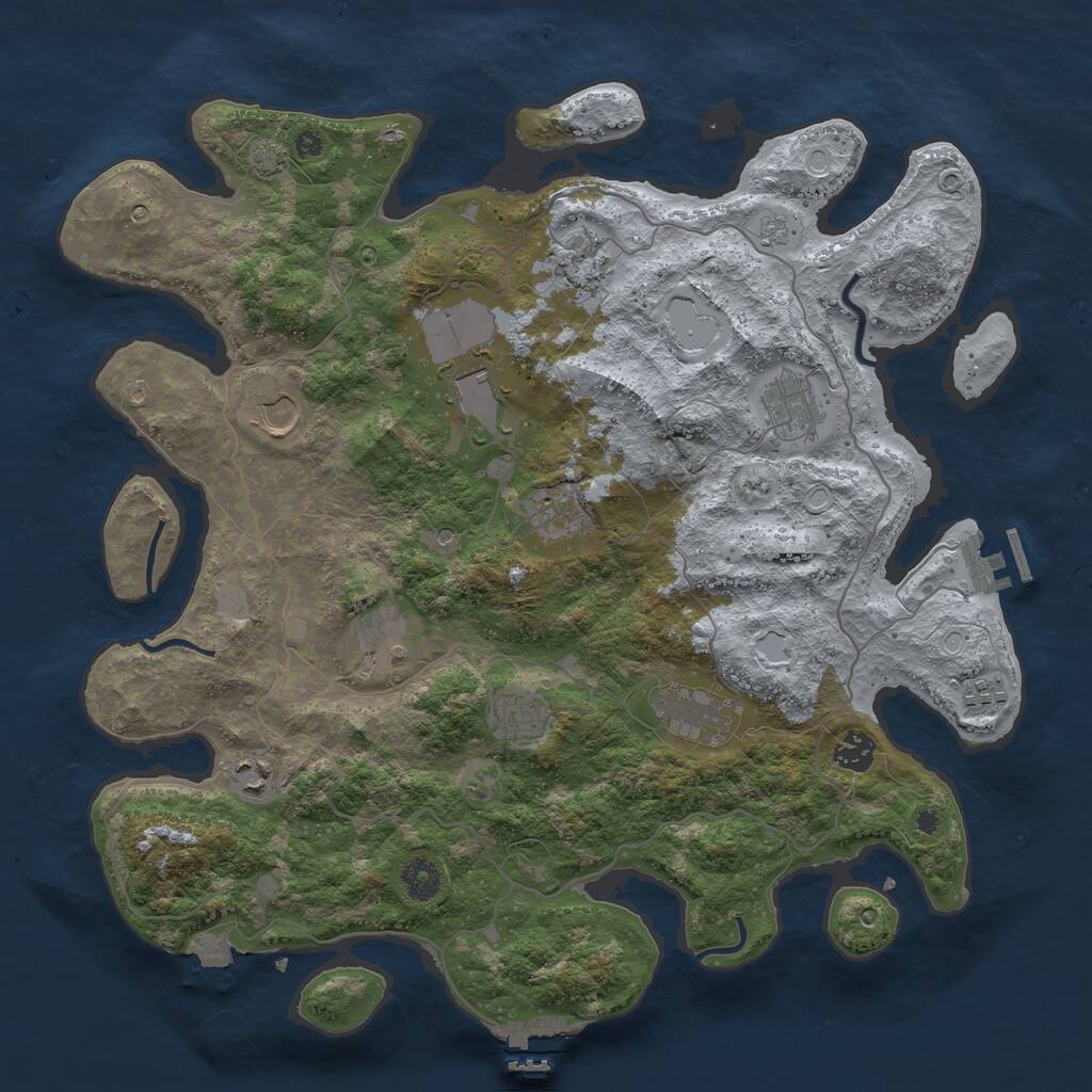 Rust Map: Procedural Map, Size: 4000, Seed: 325898, 17 Monuments