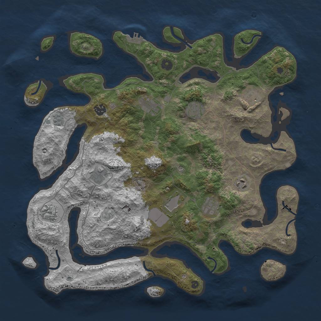 Rust Map: Procedural Map, Size: 4250, Seed: 121, 14 Monuments