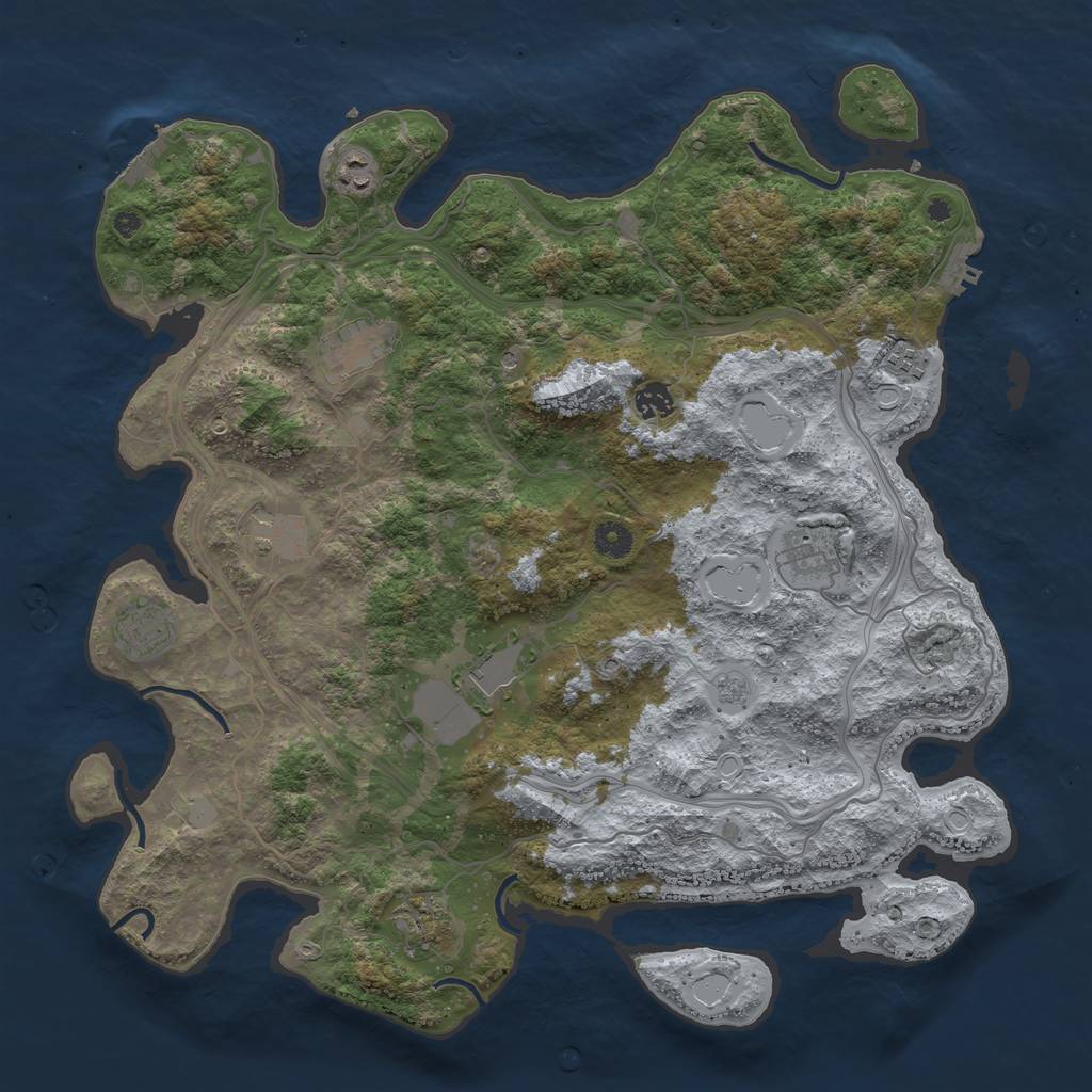 Rust Map: Procedural Map, Size: 4300, Seed: 498183008, 16 Monuments