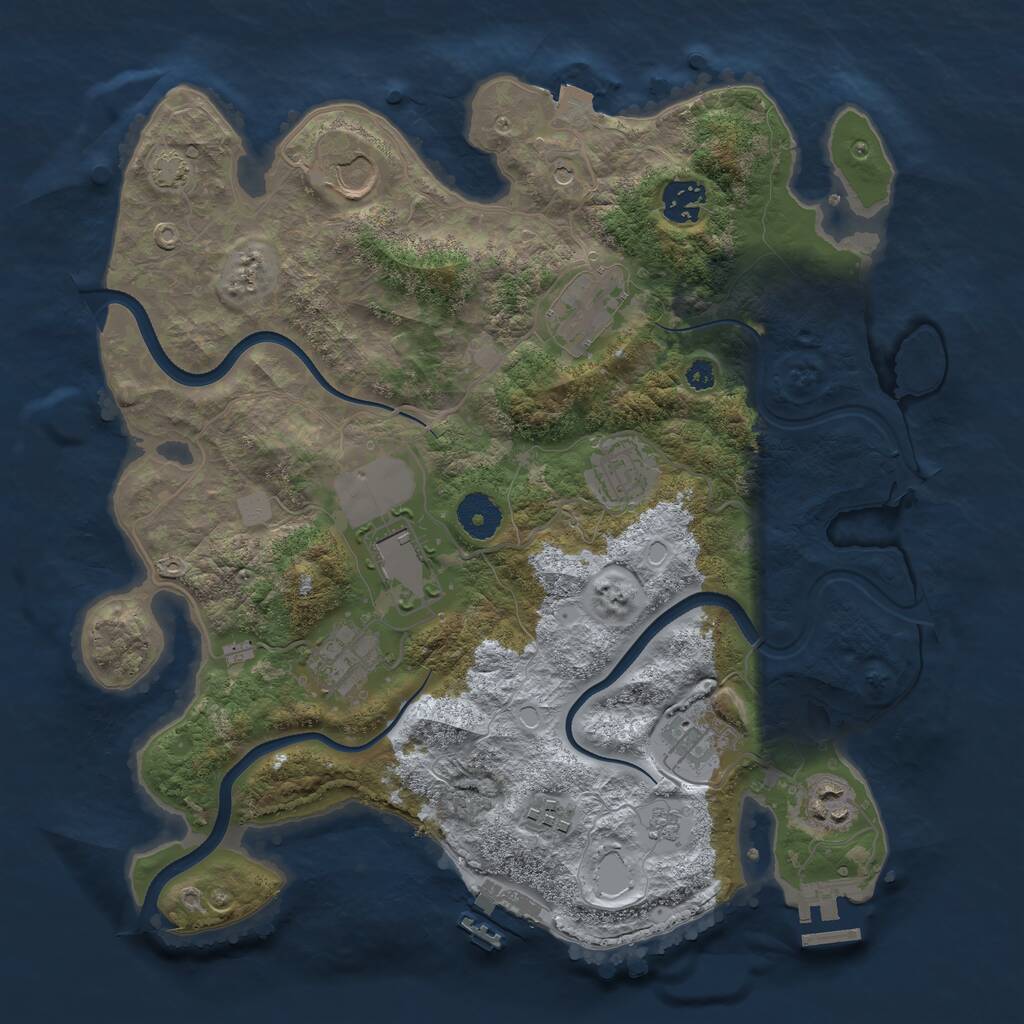Rust Map: Procedural Map, Size: 3500, Seed: 21733, 15 Monuments