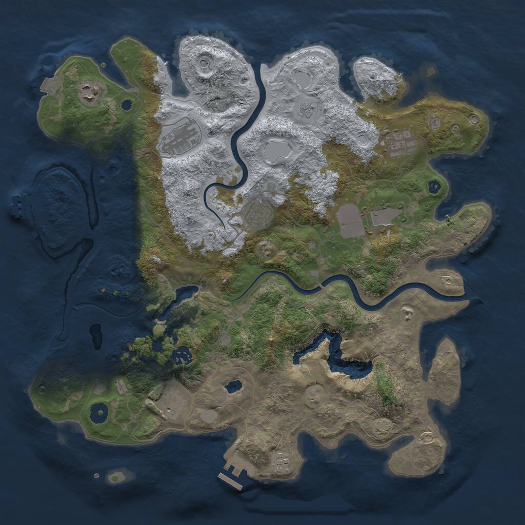 Rust Map: Procedural Map, Size: 4000, Seed: 1324182, 14 Monuments