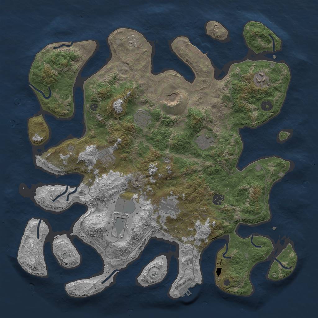 Rust Map: Procedural Map, Size: 4250, Seed: 2036, 14 Monuments