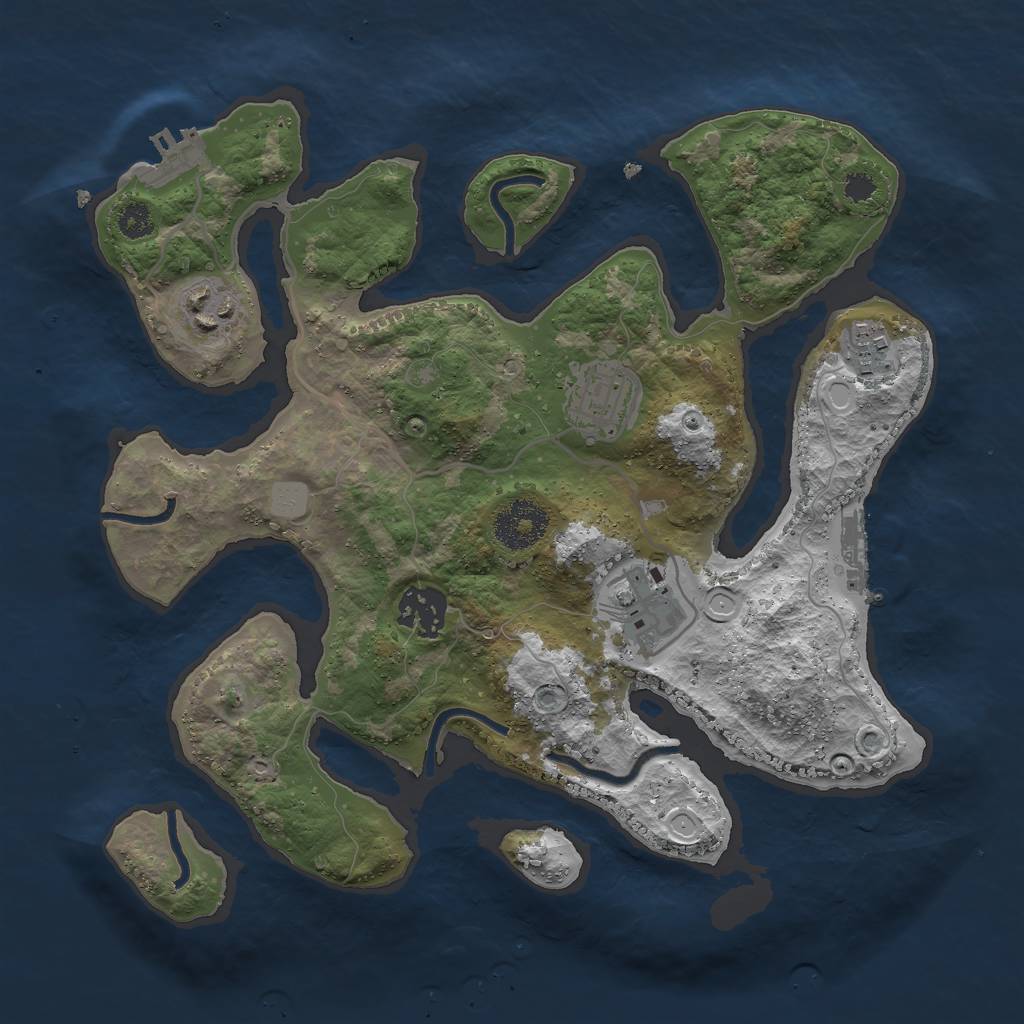 Rust Map: Procedural Map, Size: 3000, Seed: 357431, 12 Monuments